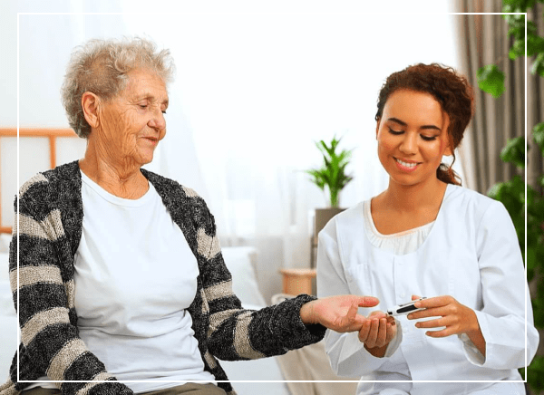 Senior woman in home healthcare setting