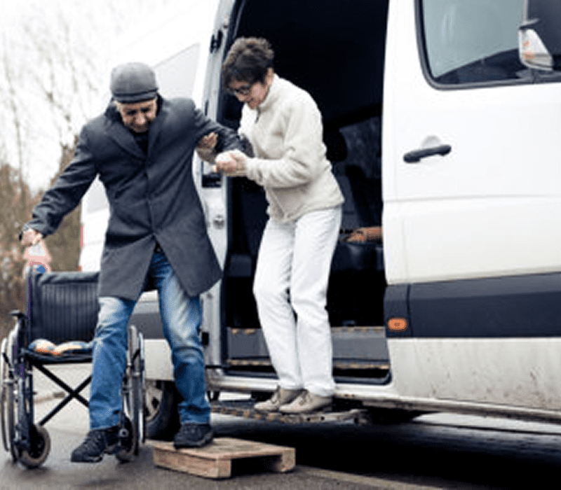 Assistance for man leaving vehicle